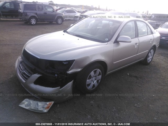 5NPET46C39H522384 - 2009 HYUNDAI SONATA GLS GOLD photo 2