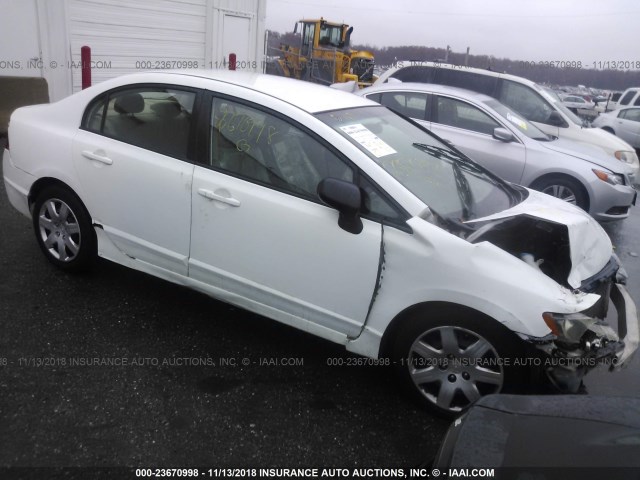 2HGFA16568H350189 - 2008 HONDA CIVIC LX WHITE photo 1