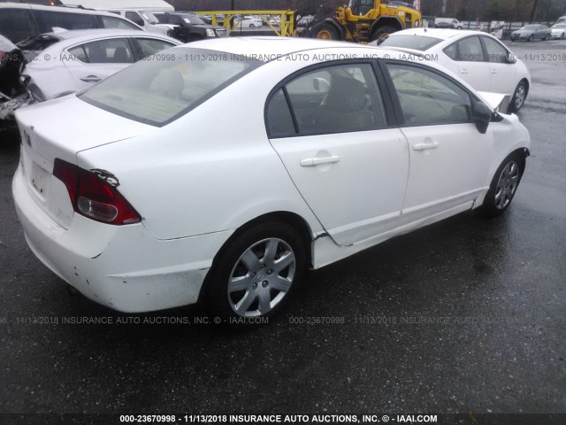 2HGFA16568H350189 - 2008 HONDA CIVIC LX WHITE photo 4