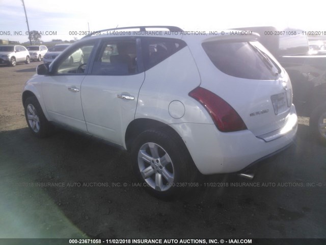 JN8AZ08T46W405149 - 2006 NISSAN MURANO SL/SE/S WHITE photo 3