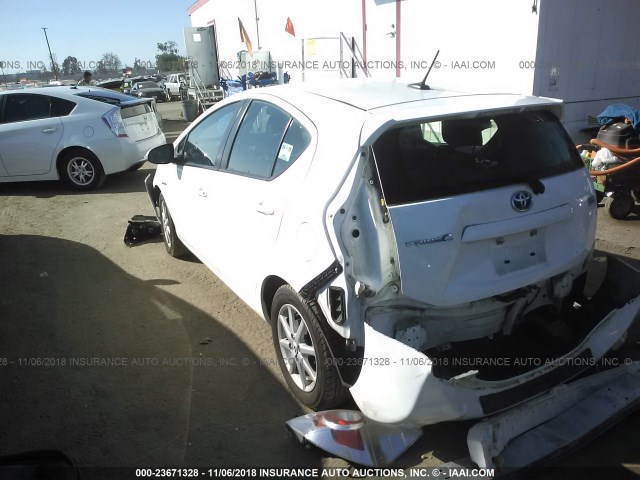 JTDKDTB37D1041683 - 2013 TOYOTA PRIUS C WHITE photo 3