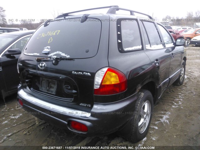 KM8SC73D62U151990 - 2002 HYUNDAI SANTA FE GLS/LX BLACK photo 4