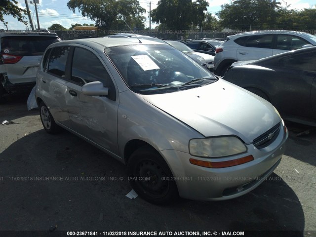 KL1TD62665B364786 - 2005 CHEVROLET AVEO LS SILVER photo 1