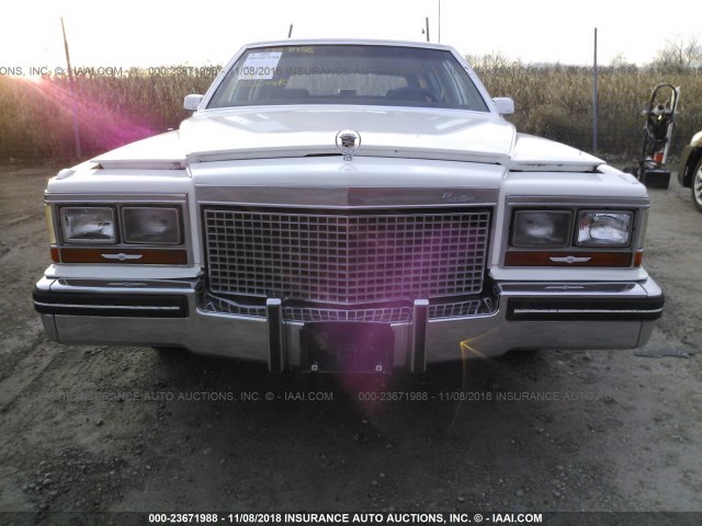 1G6DW51Y0JR755537 - 1988 CADILLAC BROUGHAM WHITE photo 6