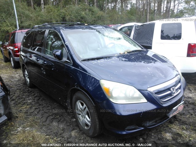 5FNRL38605B058482 - 2005 HONDA ODYSSEY EXL BLUE photo 1