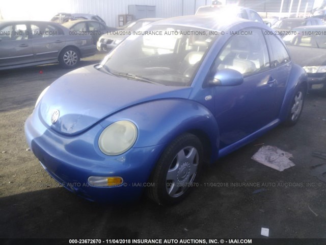 3VWDD21CX1M424386 - 2001 VOLKSWAGEN NEW BEETLE GLX 蓝色 照片 2