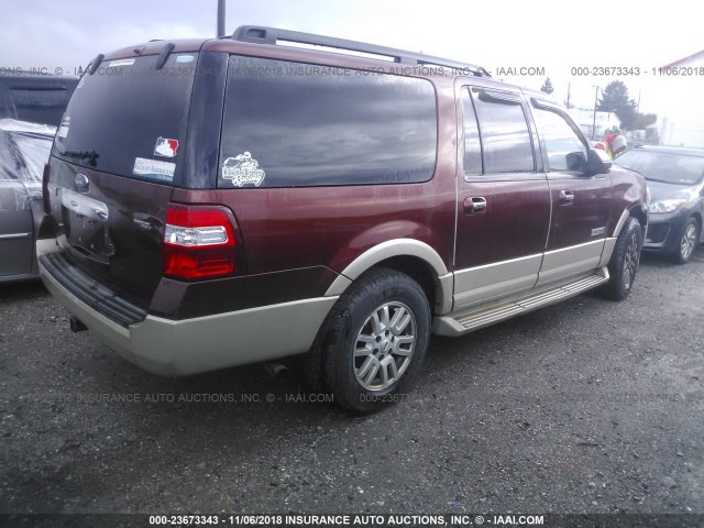 1FMFK18507LA32638 - 2007 FORD EXPEDITION EL EDDIE BAUER BURGUNDY photo 4