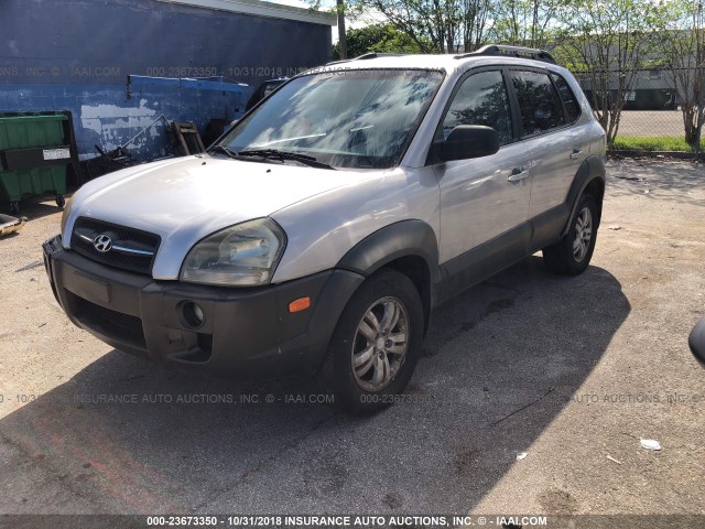 KM8JN12D96U444213 - 2006 HYUNDAI TUCSON GLS/LIMITED BLUE photo 2