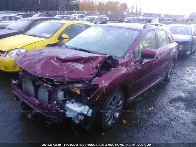 JF1GPAL65DH838828 - 2013 SUBARU IMPREZA SPORT PREMIUM MAROON photo 2