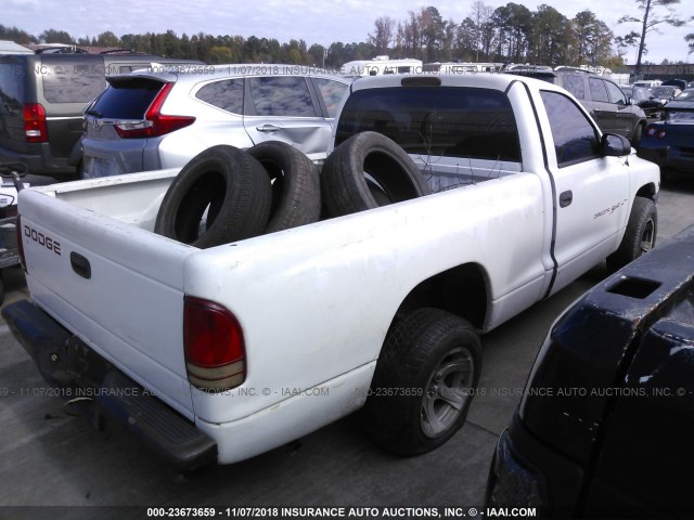 1B7FL26X7WS677013 - 1998 DODGE DAKOTA WHITE photo 4