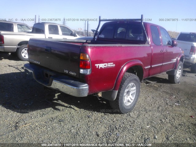 5TBBT4811YS090815 - 2000 TOYOTA TUNDRA ACCESS CAB LIMITED RED photo 4