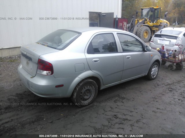 KL1TD52674B128012 - 2004 CHEVROLET AVEO SILVER photo 4