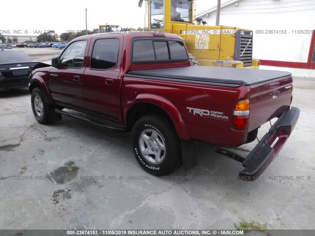5TEGN92N92Z079006 - 2002 TOYOTA TACOMA DOUBLE CAB PRERUNNER RED photo 3
