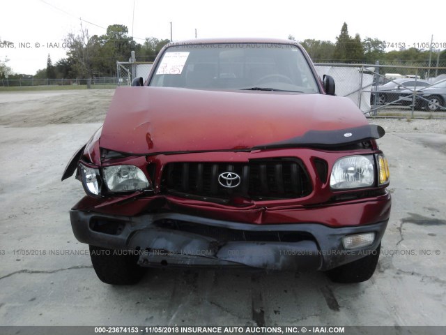 5TEGN92N92Z079006 - 2002 TOYOTA TACOMA DOUBLE CAB PRERUNNER RED photo 6