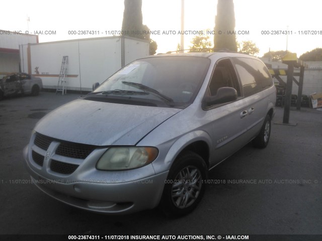 2B4GP44R21R363642 - 2001 DODGE GRAND CARAVAN SPORT SILVER photo 2