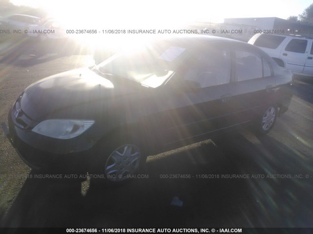 2HGES16365H506654 - 2005 HONDA CIVIC DX VP BLACK photo 2