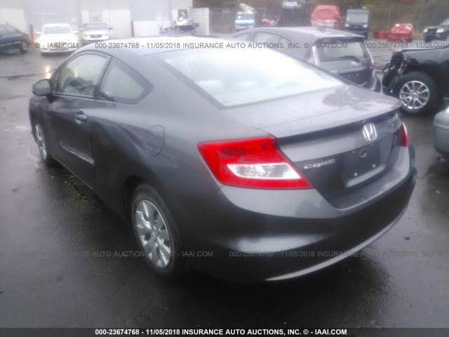 2HGFG3B57CH562799 - 2012 HONDA CIVIC LX GRAY photo 3