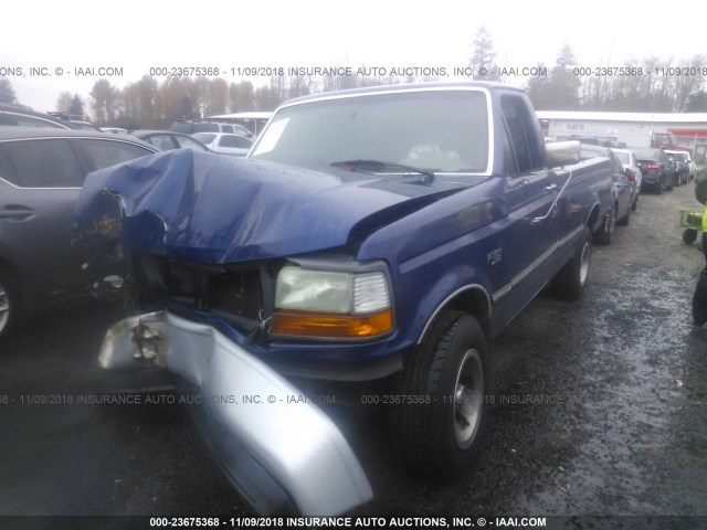 1FTEF15N9TLA50719 - 1996 FORD F150 BLUE photo 2