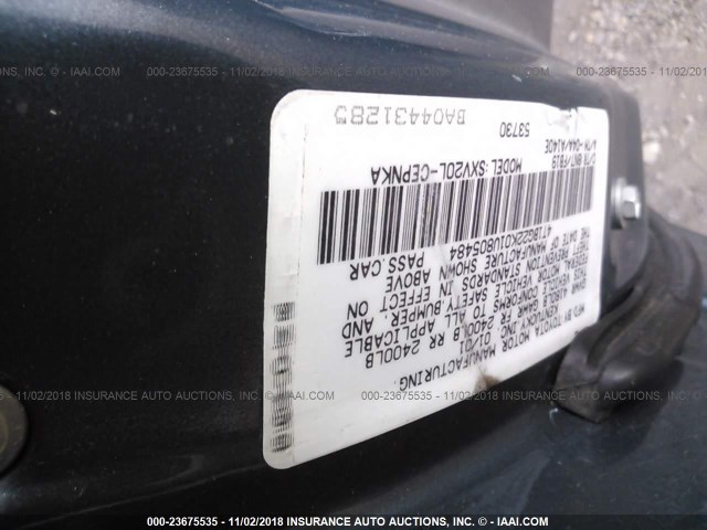 4T1BG22K01U805484 - 2001 TOYOTA CAMRY CE/LE/XLE 青色 照片 9