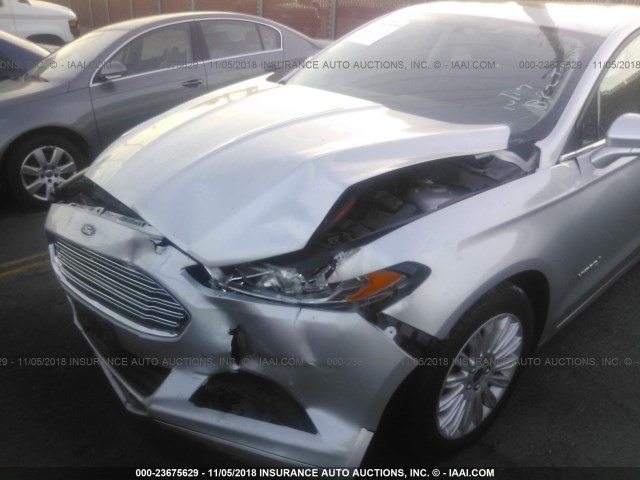 3FA6P0LU8GR389345 - 2016 FORD FUSION SE HYBRID SILVER photo 6