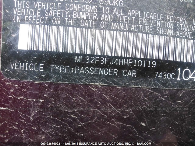 ML32F3FJ4HHF10119 - 2017 MITSUBISHI MIRAGE G4 ES Bordo foto 9