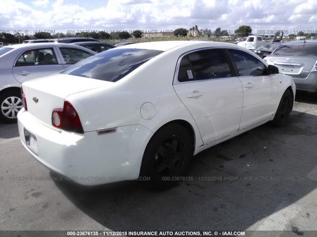 1G1ZH57B88F204535 - 2008 CHEVROLET MALIBU 1LT WHITE photo 4