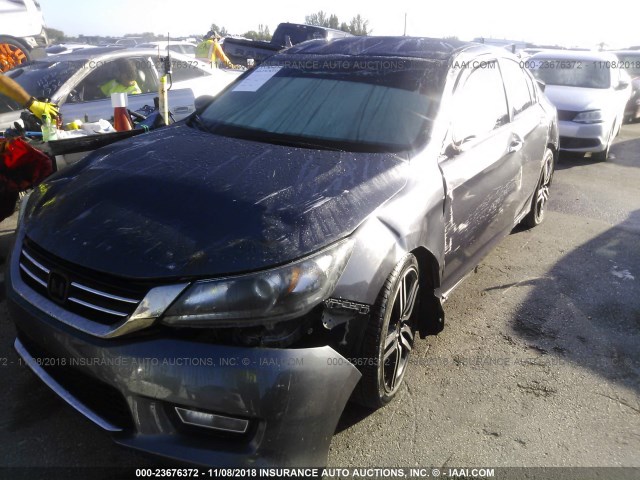 1HGCR2F53DA092983 - 2013 HONDA ACCORD SPORT GRAY photo 2