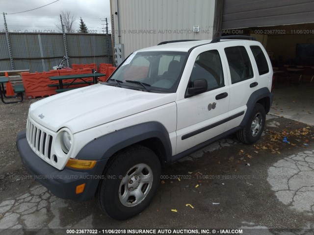 1J4GL48K77W543222 - 2007 JEEP LIBERTY SPORT WHITE photo 2