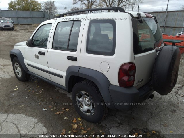 1J4GL48K77W543222 - 2007 JEEP LIBERTY SPORT WHITE photo 3