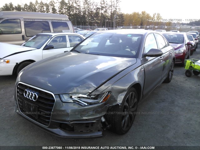 WAUHGAFC7DN074088 - 2013 AUDI A6 PRESTIGE GRAY photo 2