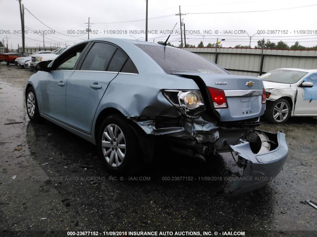 1G1PF5S98B7189750 - 2011 CHEVROLET CRUZE LT Light Blue photo 3