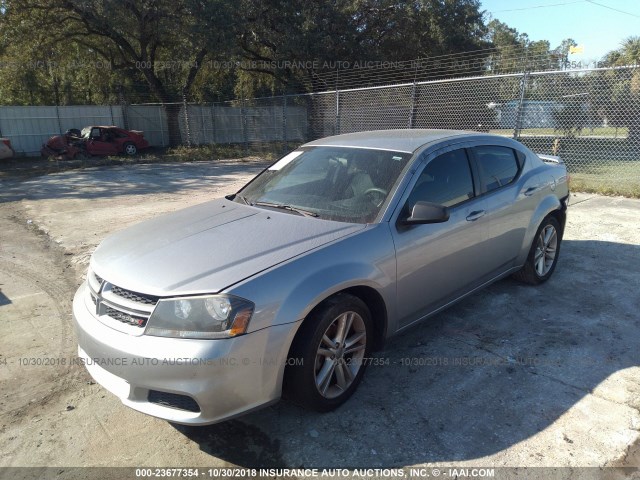 1C3CDZAB4EN147619 - 2014 DODGE AVENGER SILVER photo 2