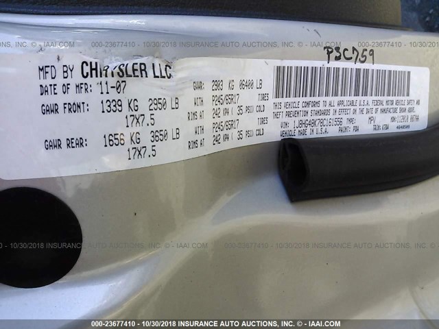 1J8HG48K78C161556 - 2008 JEEP COMMANDER SPORT ნაცრისფერი ფოტო 9