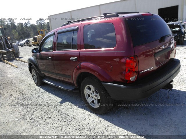 1D4HD38N06F115747 - 2006 DODGE DURANGO SXT BURGUNDY photo 3