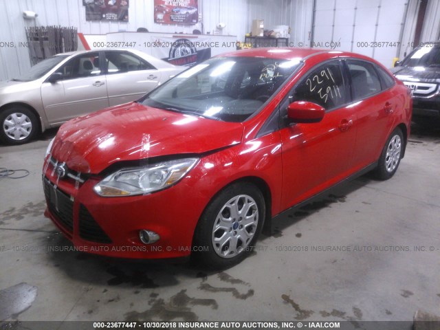 1FAHP3F25CL140448 - 2012 FORD FOCUS RED photo 2