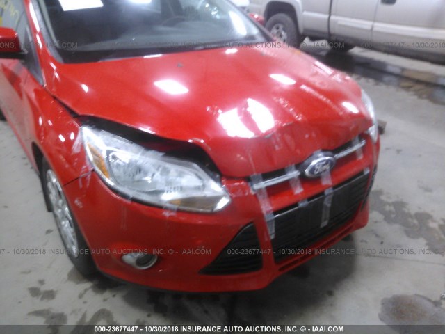 1FAHP3F25CL140448 - 2012 FORD FOCUS RED photo 6
