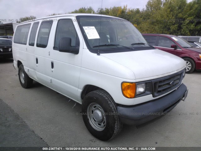 1FMRE11W06DA04385 - 2006 FORD ECONOLINE E150 WAGON WHITE photo 1