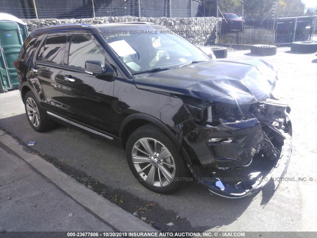 1FM5K8F80JGA36626 - 2018 FORD EXPLORER LIMITED BLACK photo 1