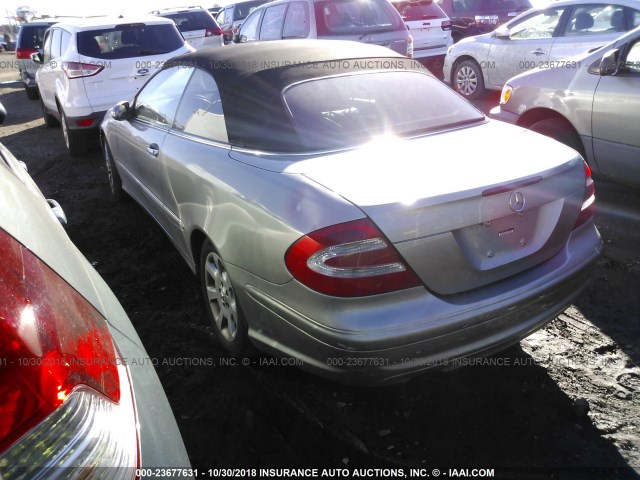 WDBTK65G85T040380 - 2005 MERCEDES-BENZ CLK BEIGE photo 3