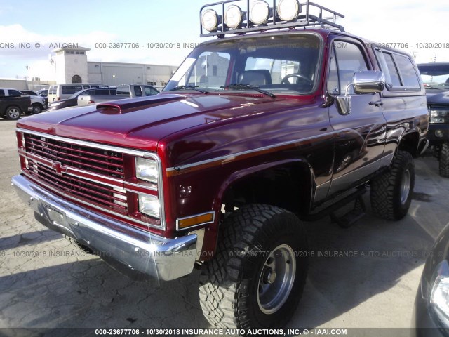 1G8EK18L5EF142430 - 1984 CHEVROLET BLAZER K10 RED photo 2