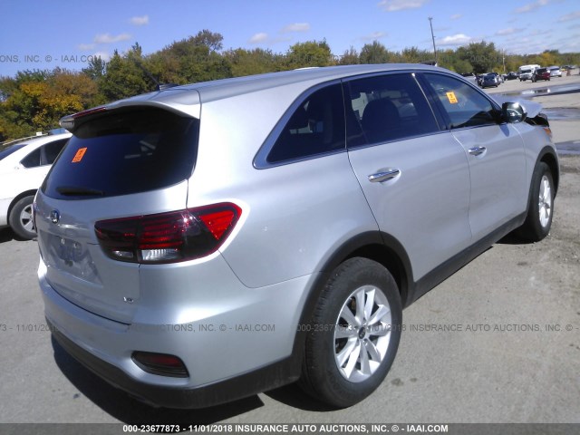 5XYPG4A50KG486057 - 2019 KIA SORENTO LX/L SILVER photo 4