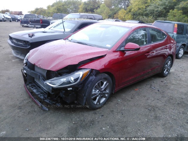 5NPD84LFXJH268673 - 2018 HYUNDAI ELANTRA SEL/VALUE/LIMITED RED photo 2