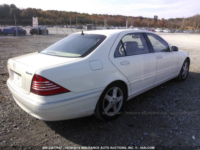 WDBNG83J74A405792 - 2004 MERCEDES-BENZ S 430 4MATIC WHITE photo 4