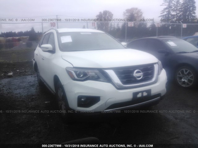 5N1DR2MM8JC671136 - 2018 NISSAN PATHFINDER S/SV/SL/PLATINUM WHITE photo 1