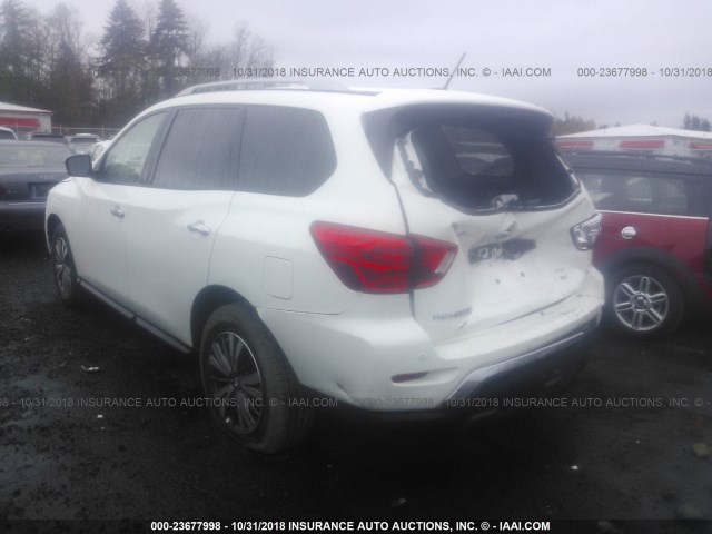 5N1DR2MM8JC671136 - 2018 NISSAN PATHFINDER S/SV/SL/PLATINUM WHITE photo 3