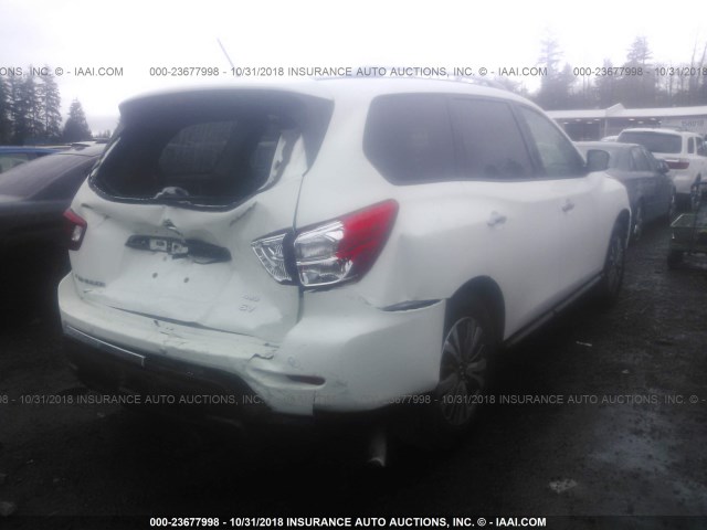 5N1DR2MM8JC671136 - 2018 NISSAN PATHFINDER S/SV/SL/PLATINUM WHITE photo 4
