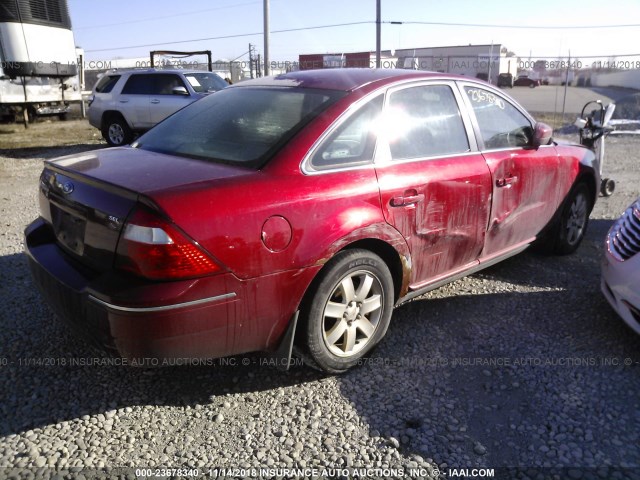 1FAFP27156G156783 - 2006 FORD FIVE HUNDRED SEL RED photo 4