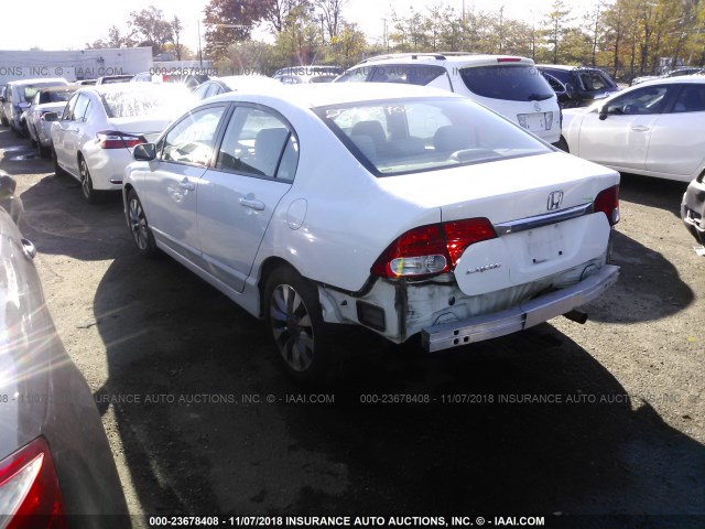 2HGFA168X9H509663 - 2009 HONDA CIVIC EX WHITE photo 3