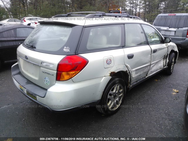 4S4BP61CX67333706 - 2006 SUBARU LEGACY OUTBACK 2.5I GRAY photo 4