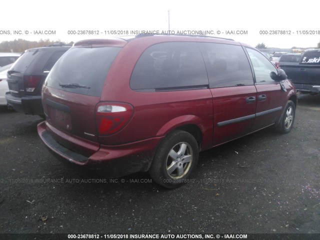 1D4GP24R07B209304 - 2007 DODGE GRAND CARAVAN SE RED photo 4